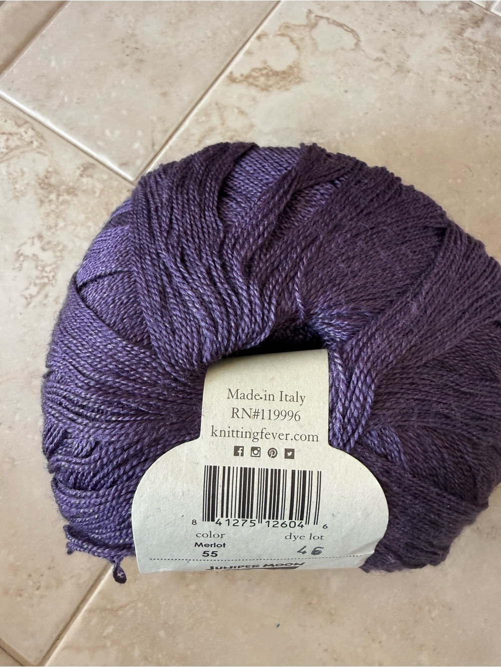 Juniper Moon Farm Findley Merino Wool & Silk Blend Yarn - Deep Purple - Merlot - Picture 6 of 8
